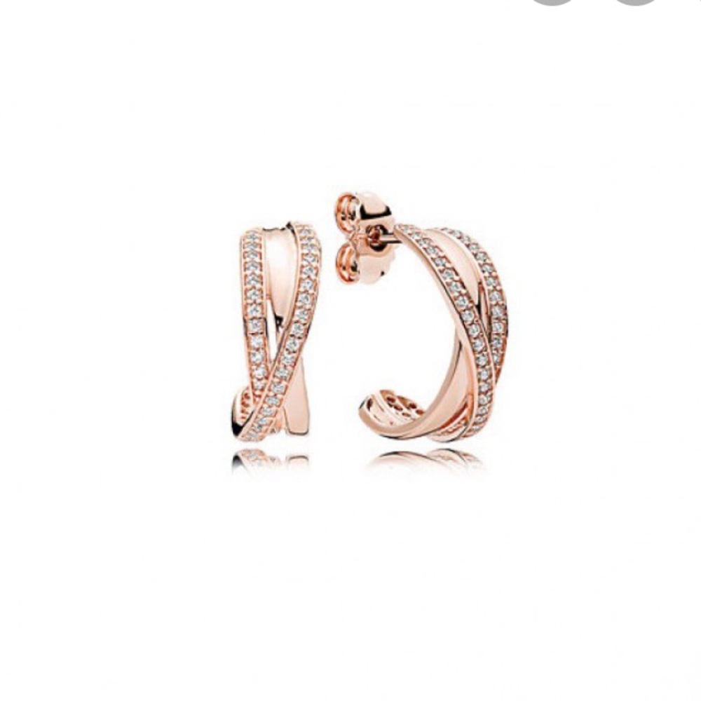 Rose Gold Entwined Hoop Earrings